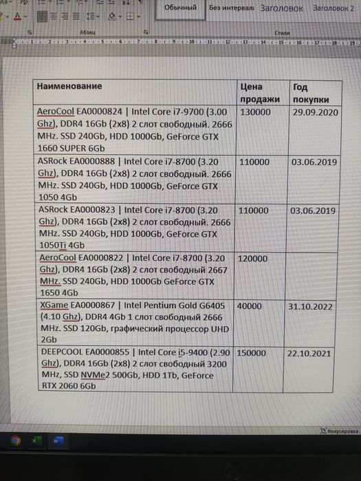 Мониторы, 24/27 диагональ, процессора Intel i5/i7 а так же принтера