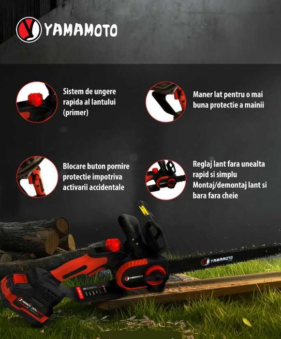 Mini drujba brushless cu acum. 4ah si incarcator  Factura+Garantie