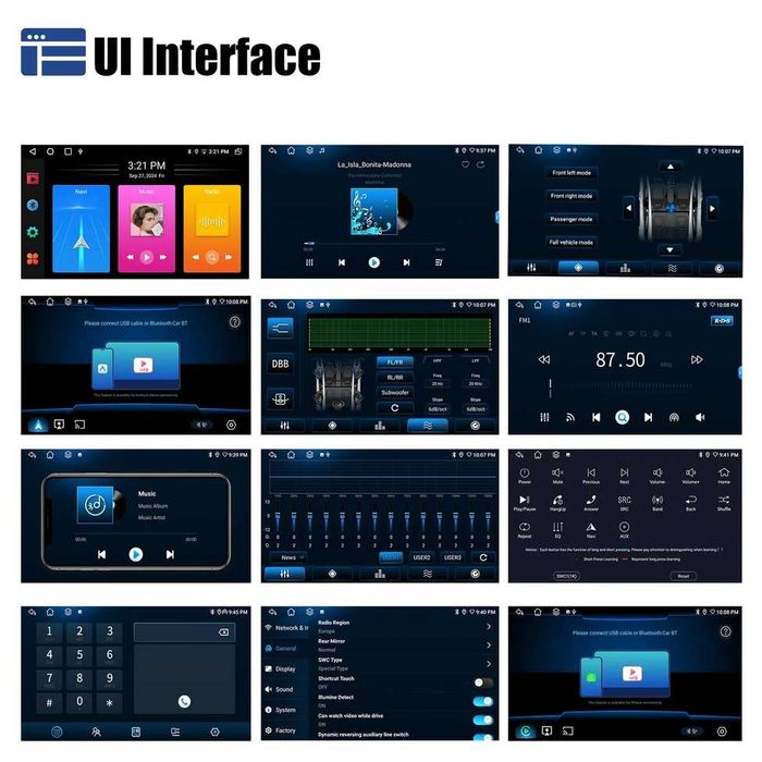 10.1” 1-DIN мултимедия с Android 14, 8-core CPU 6/128GB ,  4G/LTE, RDS, CarPlay и AndroidAuto