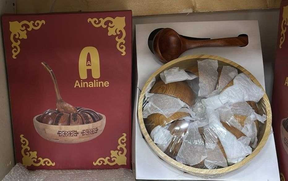 Деревянный набор тегеш, набор для кумыса.