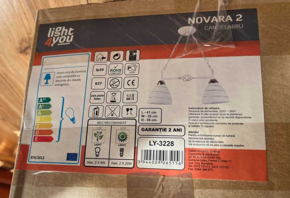 Candelabru Klausen Novara 2 LY 3228