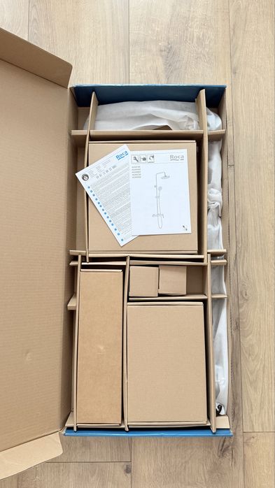 Sistem de duș (coloană) Roca Vega Plus A5A9A6ENB0, aparent, 250 mm, 1 funcție, mat, Negru