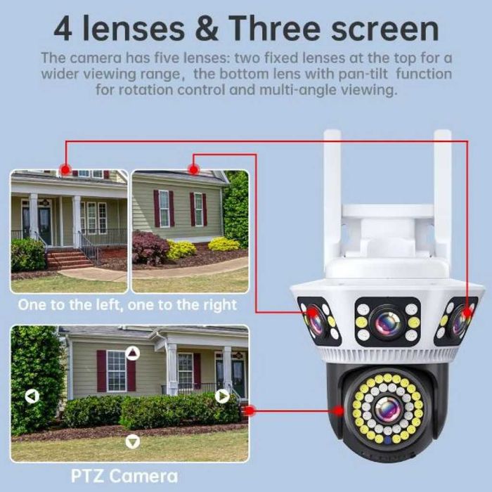 Пълноцветна панорамна 6K Wi-Fi камера за нощно виждане