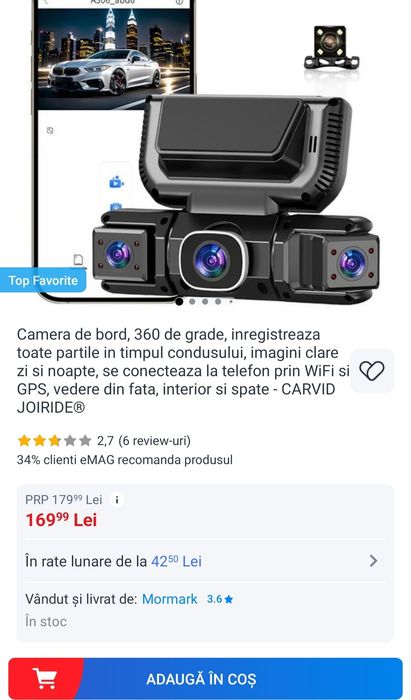 Vând camera bord auto