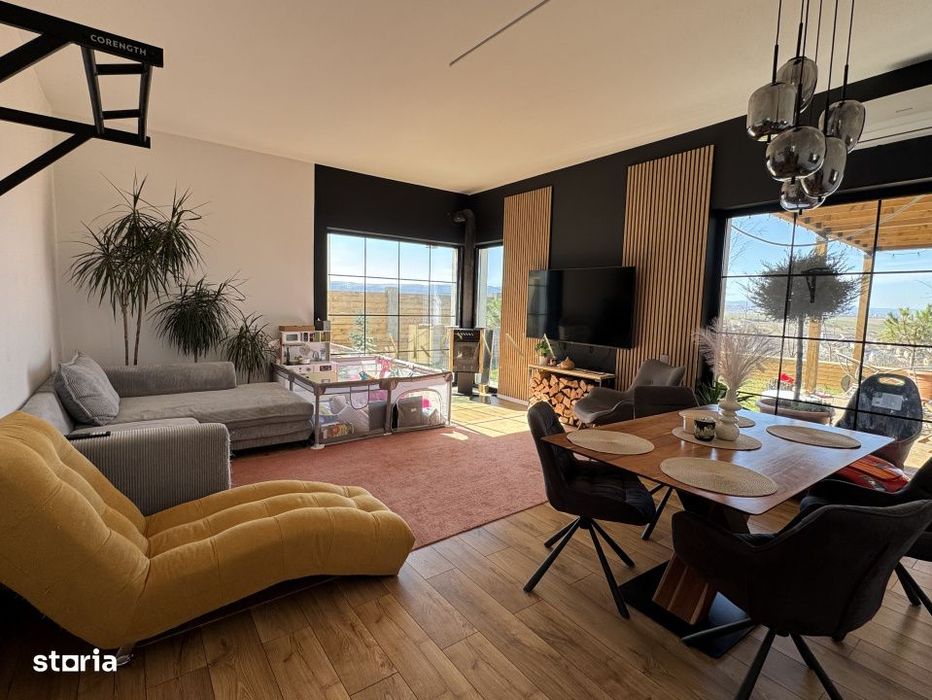 Casa moderna 4 camere | 147 mp | Dezmir | panouri | semineu