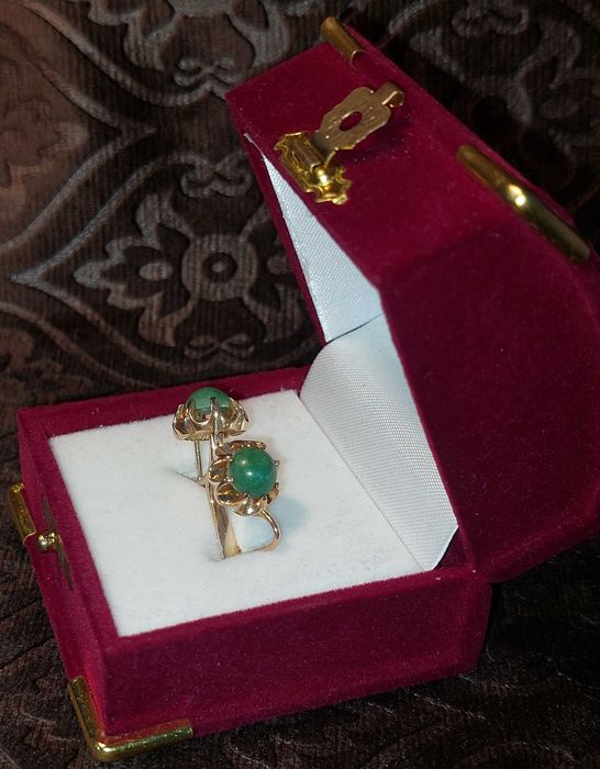 Серьги золотые с бирюзой