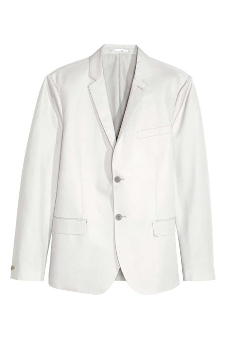 costum H&M mar. 50/52 gri-deschis bumbac+in, talie (pt./sc.)=90/100 cm