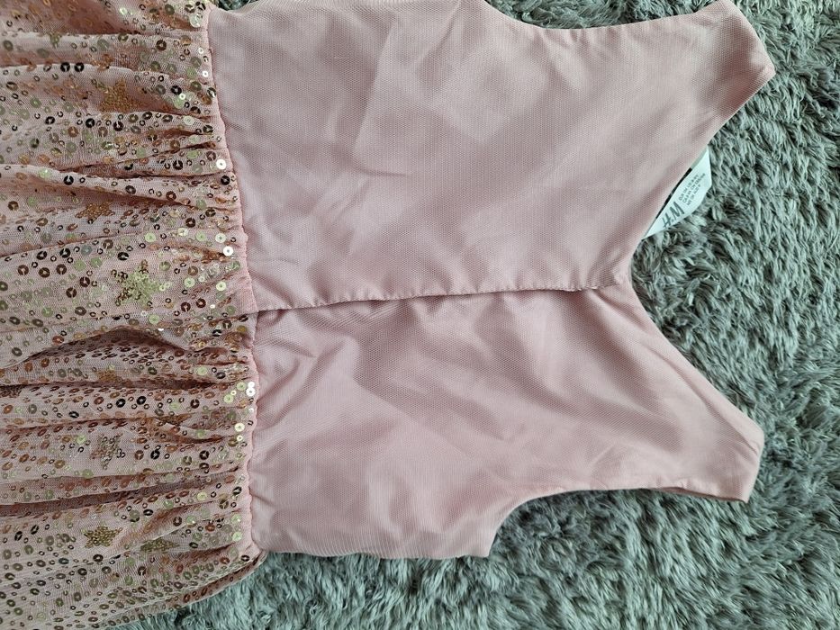 Rochie roz cu paiete printesa ocazie/nunta H&M, 8- 9 ani sau 134 cm