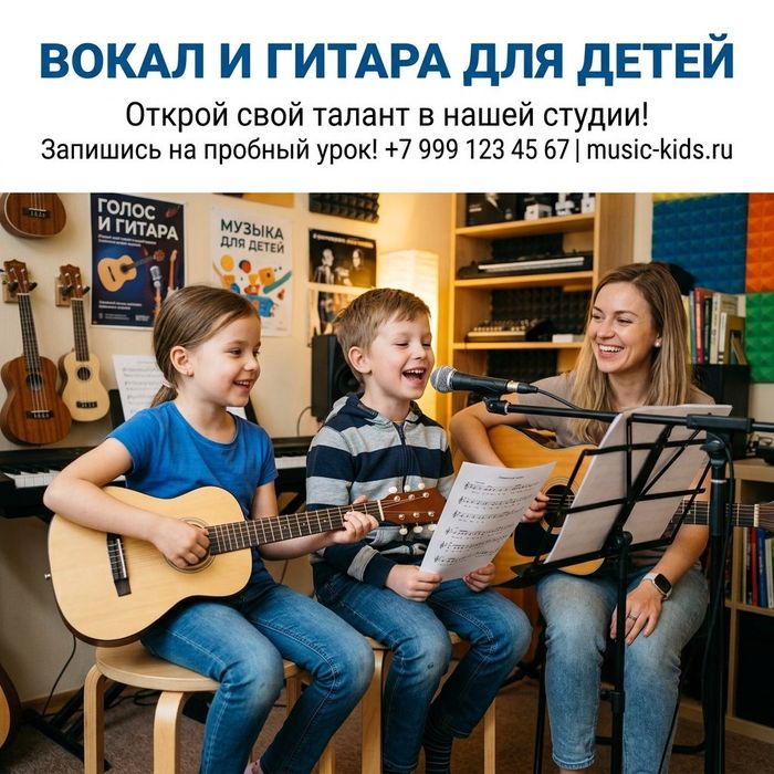 Обучение вокалу и игре на гитаре для детей и взрослых в студии.
Ищешь,