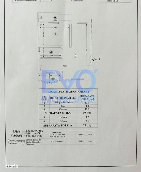 Apartament de vanzare, 2 camere, loc parcare, etaj 3, Bucium, Visan
