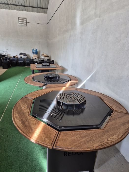 Gratar rotund cu plită