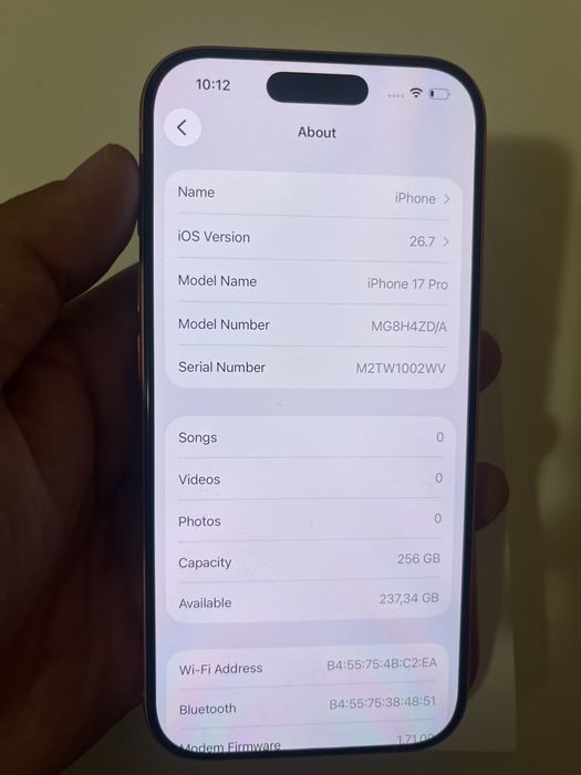 Iphone 17pro 256GB 93% bat