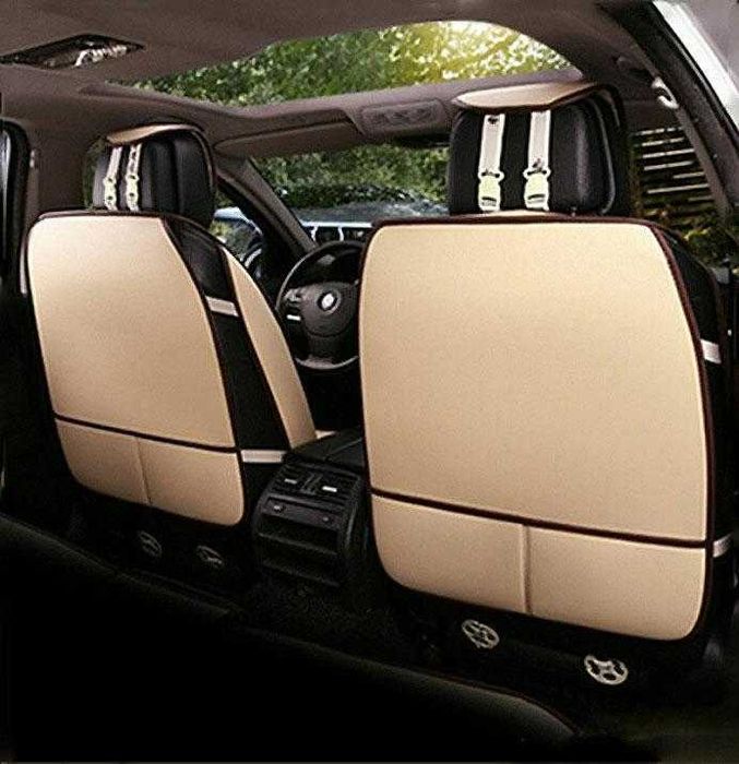 Луксозна тапицерия за кола / автомобил в черен / бежов цвят