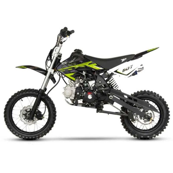 Motocicleta Cross/Enduro copii 4T XTR 607, 125cc, roti 17/14, pornire electromotor, culoare negru/lime