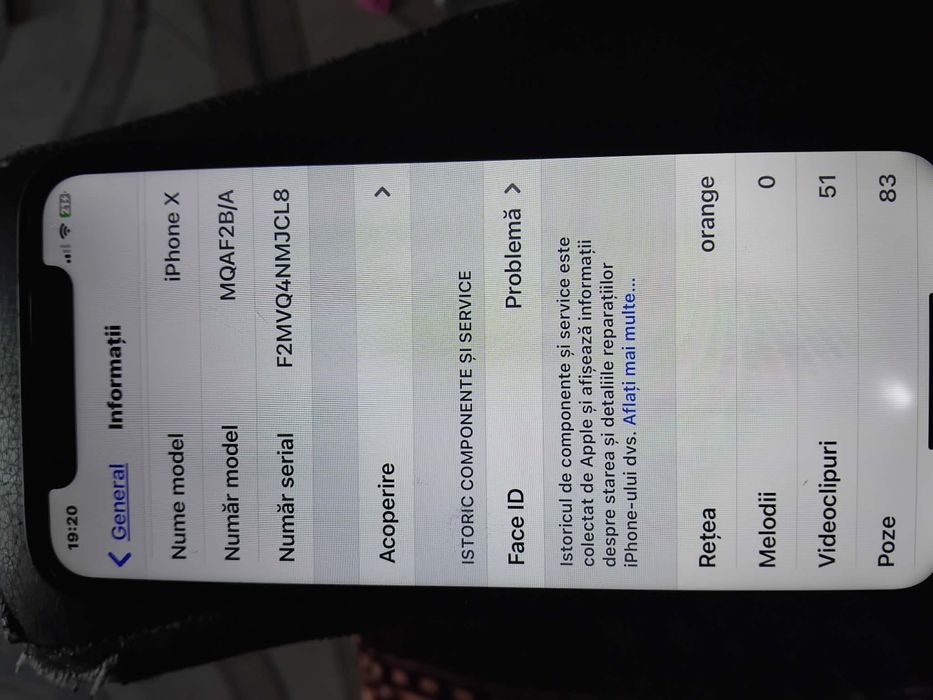Iphone X de 256gb 93%, la schimb