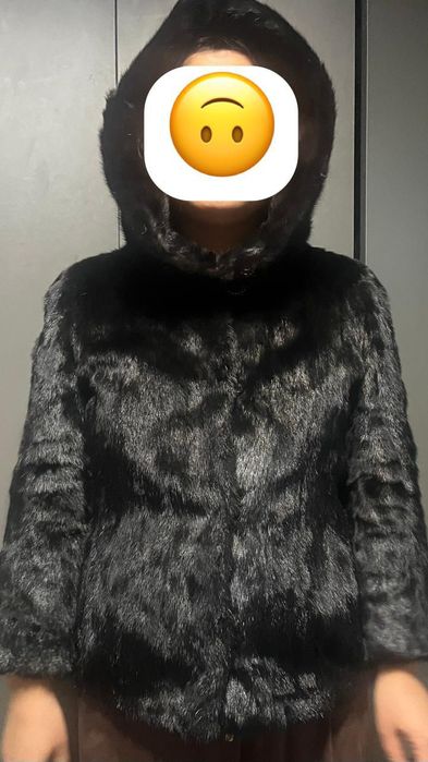 Шуба норка с капюшоном