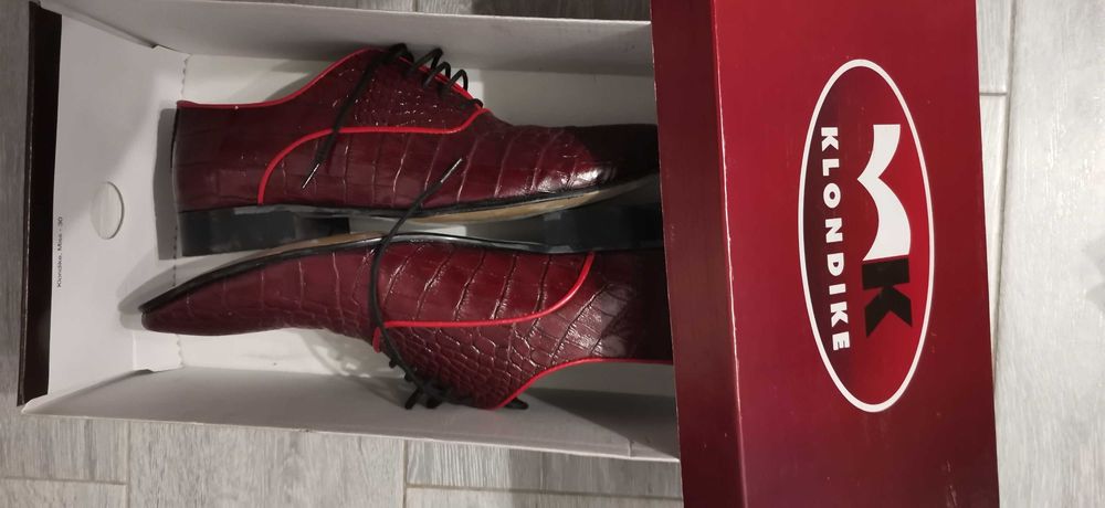 Pantofi nunta rosii piele crocodil Sortec Lux 41 made in Romania