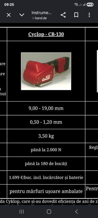 Masina de legat banda pp/pet Cyclop CB130