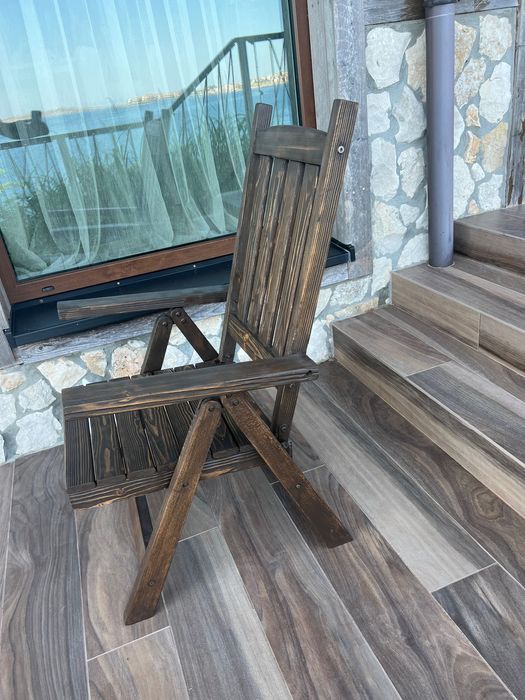 Дървени градински столове с механизъм за регулиране на облегалката