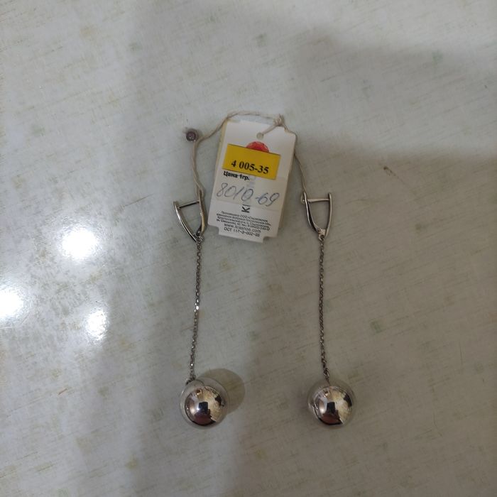 Серьги шары большие серебряные