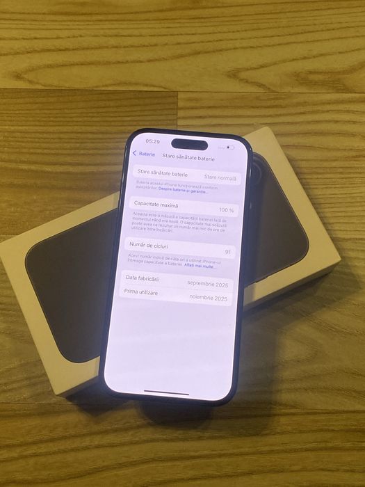iPhone 16 Black , ca NOU , 100% Bateria , Garantie
