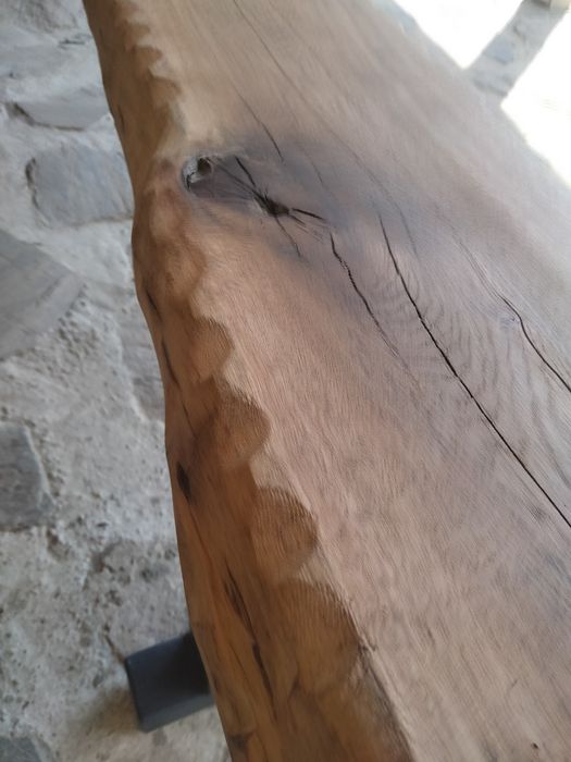 Banca stejar cu picioare de fier