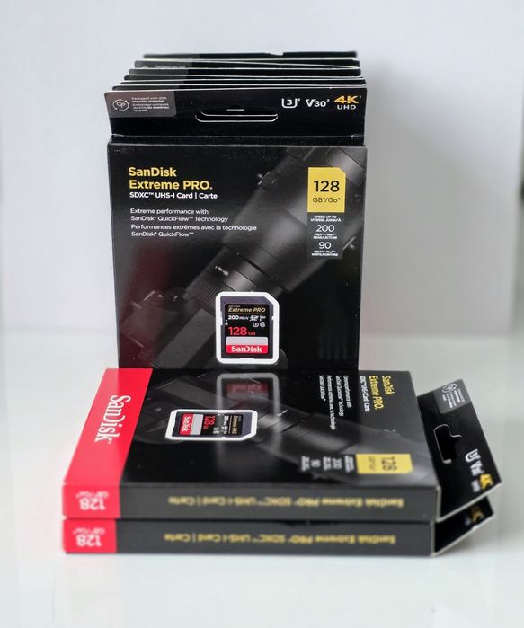 Card memorie SANDISK Extreme Pro 128GB SDXC. 4K UHD. Original