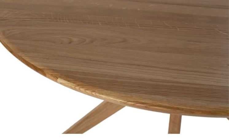 Круглый стол D110 из дуба + 4 стула (массив!) в скандинавском стиле