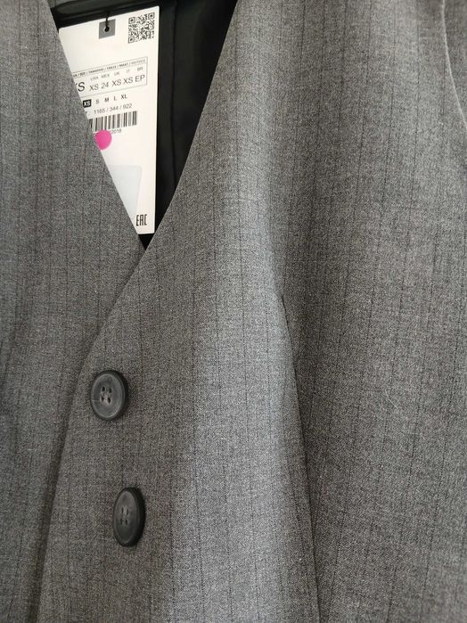 Vesta dama ZARA masura XS eleganta office business casual gri nepurtata cu eticheta