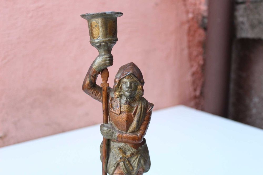 Set 2 sfestnice metal SOLDATI Halebardieri suport lumanare