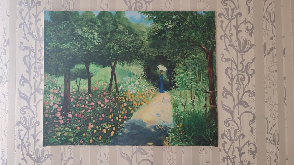 Картина в стиле Клада Моне "Любимая в дивном саду""