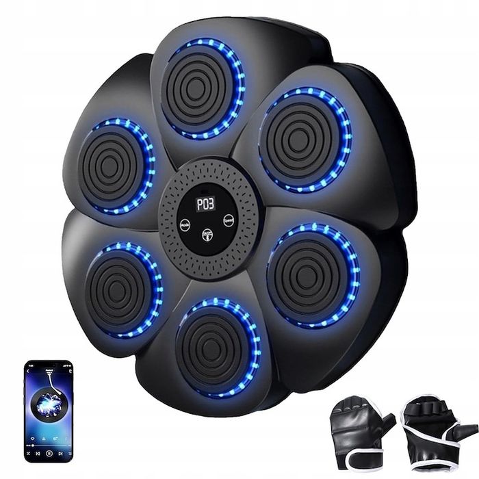 Бокс машина, Bluetooth свързаност, 9 режима на тренировка, черен цвят, дизайн за стенен монтаж