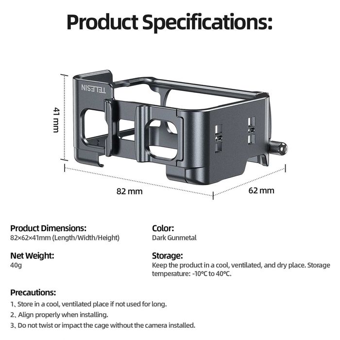 Cadru metalic frame camere actiune Insta360 Ace / Ace Pro / Ace Pro 2