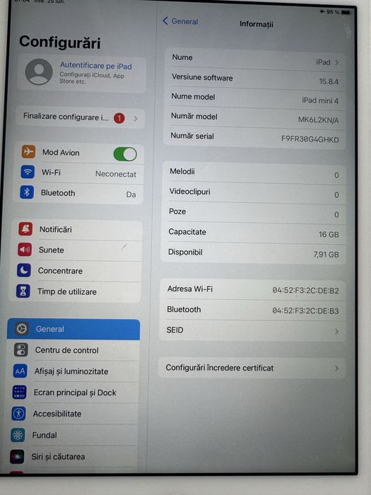 Tableta ipad mini 4 A1538 sticla fisurata