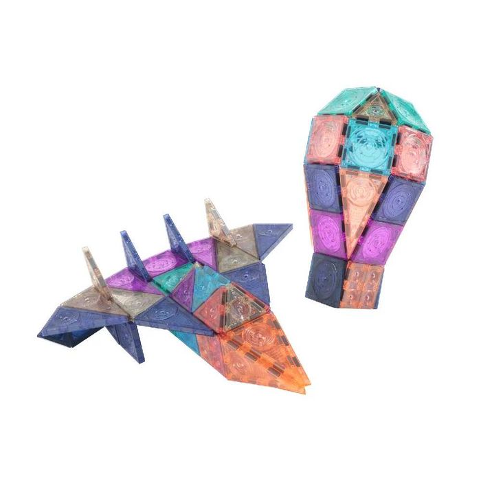 Set Magnetic Tiles 3D STEAM MNTL - 56 Piese, Dimensiune Mini (5 cm) - Noapte Stelara pentru Construcții cod 1357