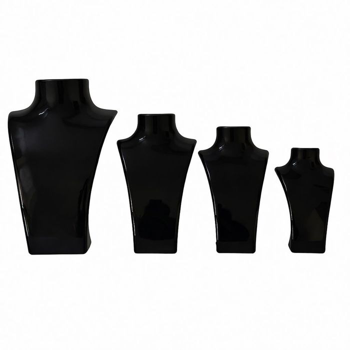 Стойки бижута, комплект за колие и гривна  черен гланц