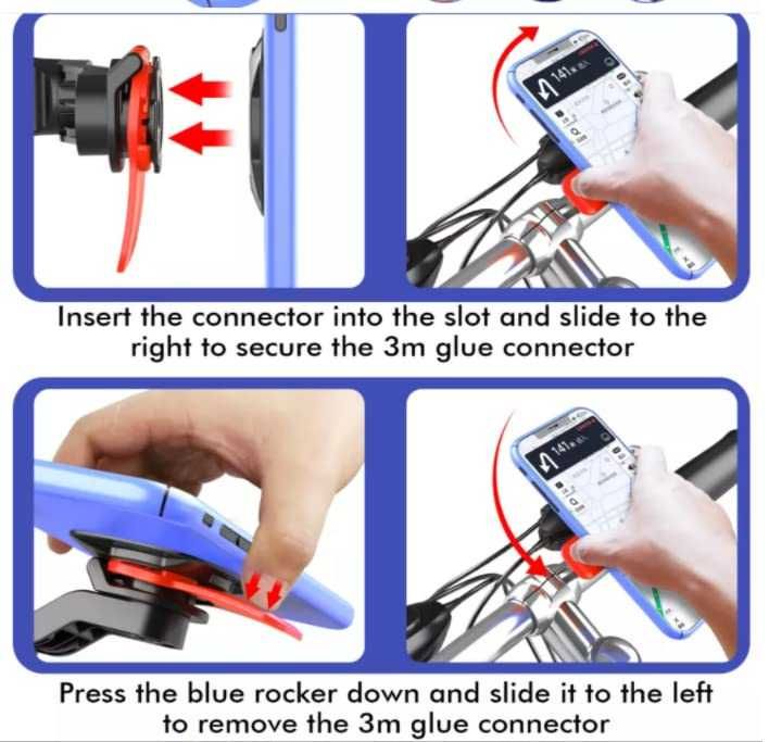 Quad Lock Стойка за телефон за Мотор и Велосипед – Удароустойчива