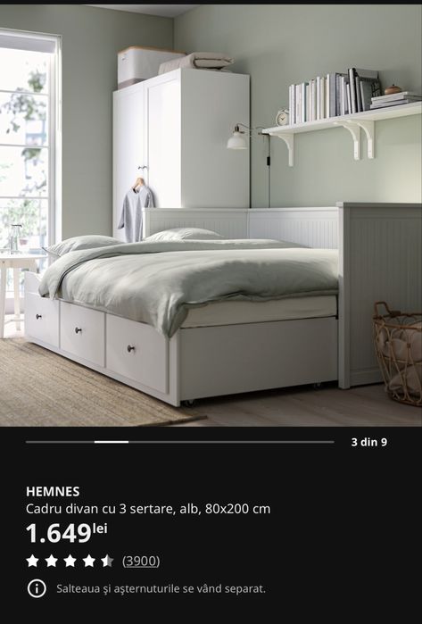 Cadru divan cu trei sertare