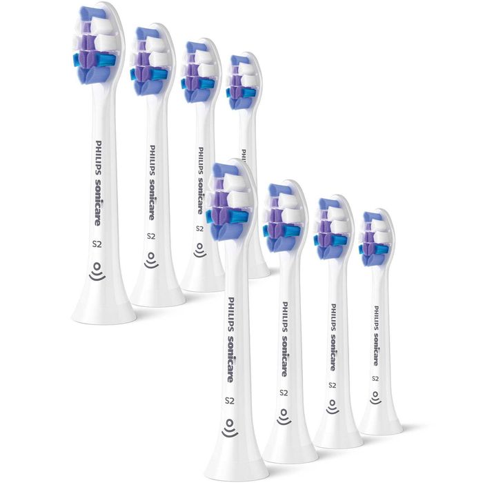 Rezerve Philips Sonicare Sensitive HX6058/87, pachet de 8 capete de periere, sincronizarea modurilor BrushSync, Alb