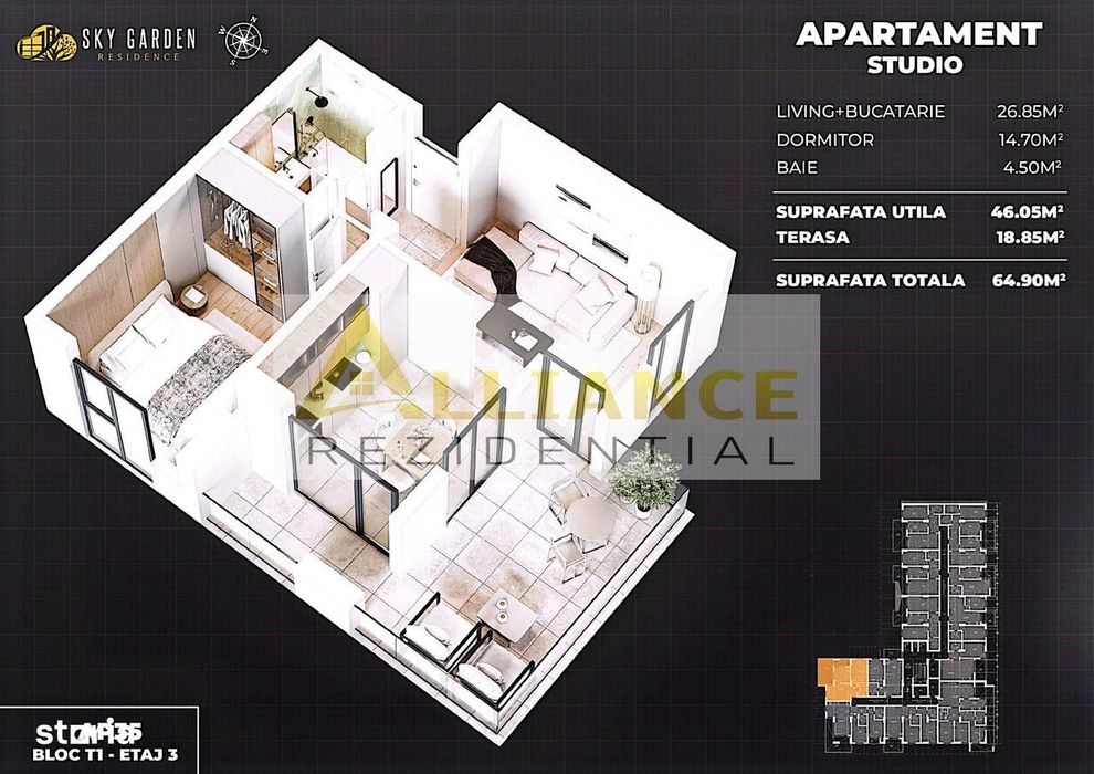 Apartament Tip Studio De Vânzare - Complex Nou