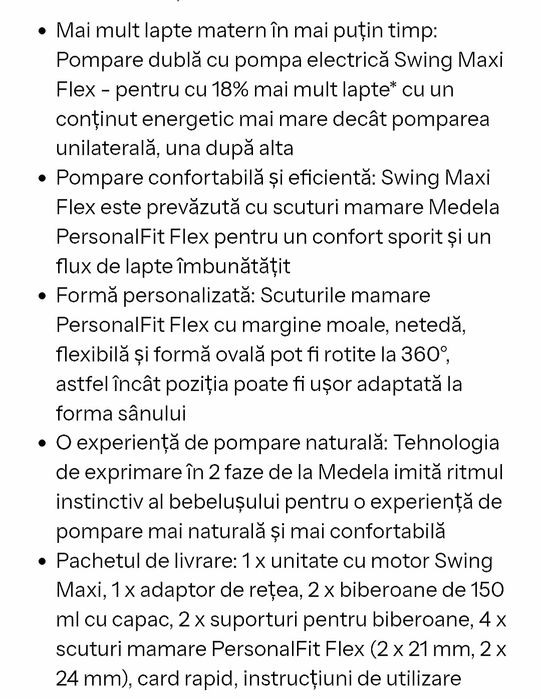 Pompa de san electrica Medela dubla Maxi Flex