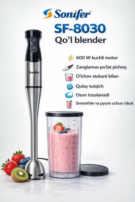 Блендер погружной ручной Sonifer SF-8030, 0.6