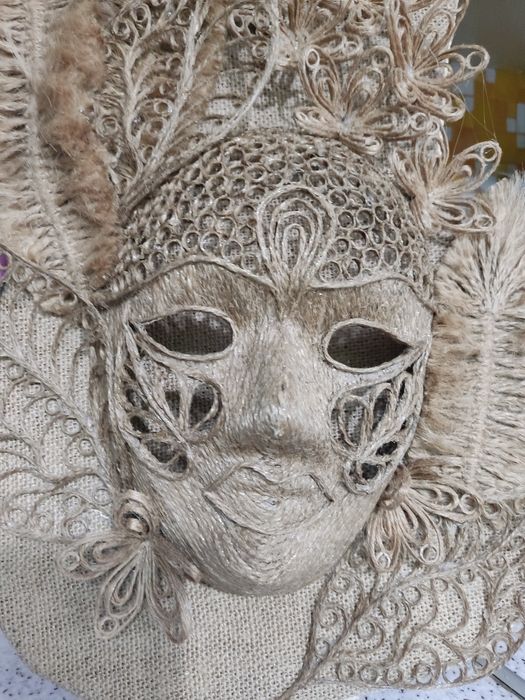 Гитара - картина из джутовой нити