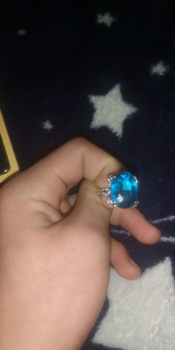 Set bijuterii din argint 925 cu pietre albastre – cercei + inel