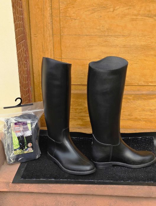 Cizme echitație de damă cu blăniță detașabilă