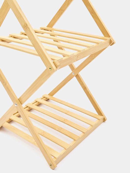 91см! Сгъваема бамбукова етажерка