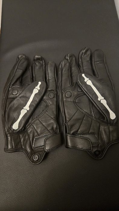 Mănuși moto skull 100% piele cu întărituri pentru degete  marimea L