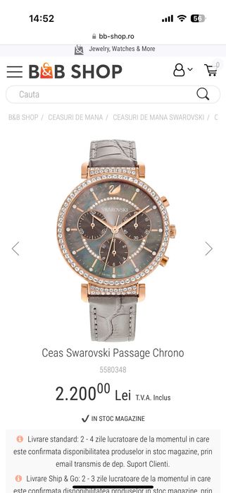 Vand Ceas Swarovski Passage Chrono