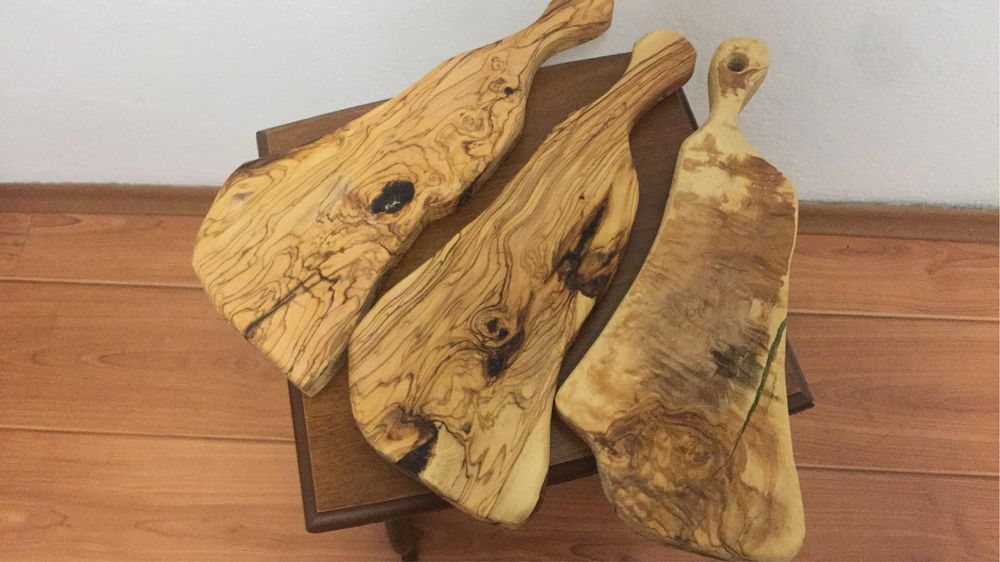 Дъски за рязане от маслина (купа,чинийки,хаван)