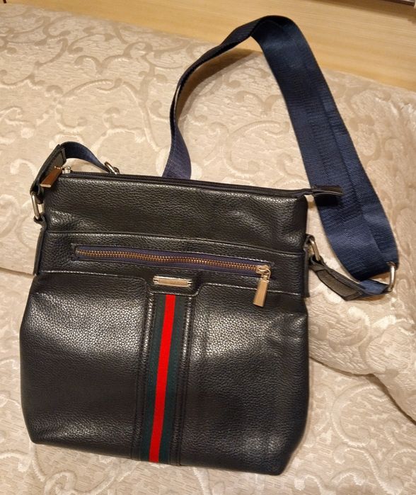 Ретро кожена мъжка чанта